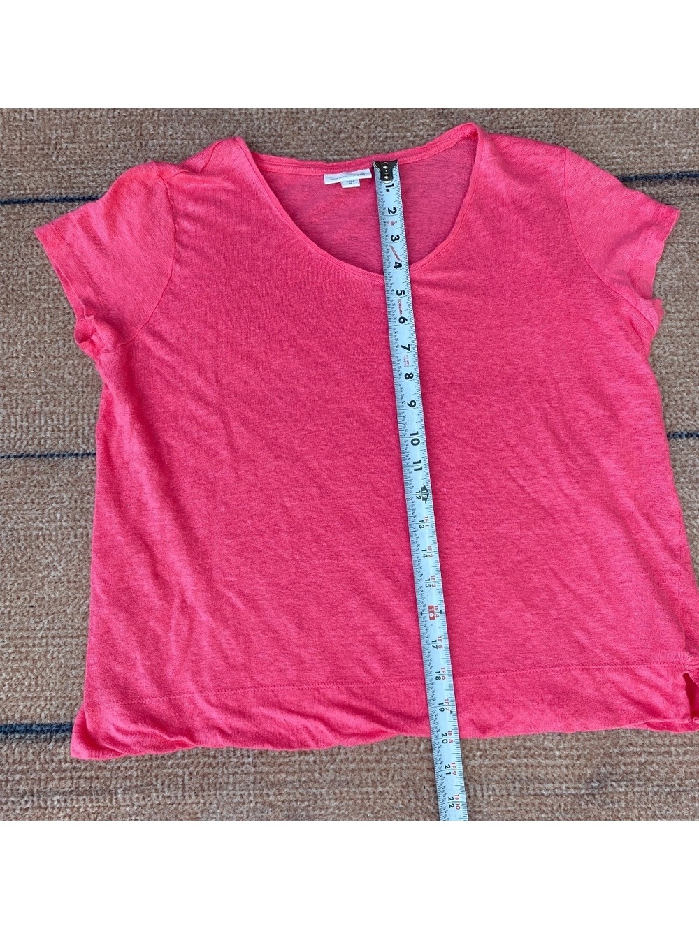 J. Jill love linen short sleeve pink open slit linen tee - Picture 4 of 5